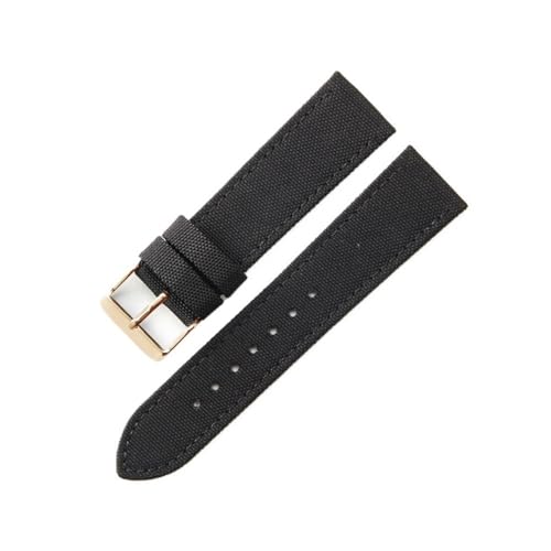 MOTMKUKPAM Klettern Handgelenk Fit for Breitling Fit for Seiko Fit for Rolex Fit for Casio Canvas Nylon Armband 20mm 22mm(Black-Rose-K1,22mm) von MOTMKUKPAM