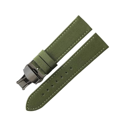 MOTMKUKPAM Klettern Handgelenk Fit for Breitling Fit for Seiko Fit for Rolex Fit for Casio Canvas Nylon Armband 20mm 22mm(Green-Black-B1,22mm) von MOTMKUKPAM