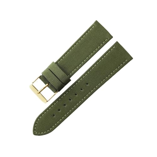 MOTMKUKPAM Klettern Handgelenk Fit for Breitling Fit for Seiko Fit for Rolex Fit for Casio Canvas Nylon Armband 20mm 22mm(Green-Golden-K1,22mm) von MOTMKUKPAM