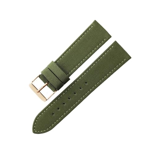 MOTMKUKPAM Klettern Handgelenk Fit for Breitling Fit for Seiko Fit for Rolex Fit for Casio Canvas Nylon Armband 20mm 22mm(Green-Rose-K1,20mm) von MOTMKUKPAM