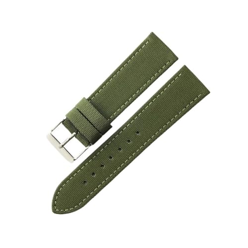 MOTMKUKPAM Klettern Handgelenk Fit for Breitling Fit for Seiko Fit for Rolex Fit for Casio Canvas Nylon Armband 20mm 22mm(Green-Steel-K1,22mm) von MOTMKUKPAM