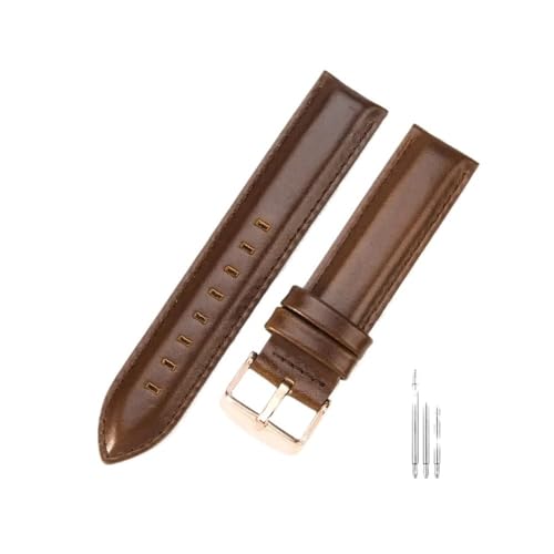 MOTMKUKPAM Lederarmband 24 22 20 19 18 17 16 14 mm Armband Herrenuhrenarmband Passend for DW Passend for Daniel Passend for Wellington(Coffee-Rose-K4,20mm) von MOTMKUKPAM