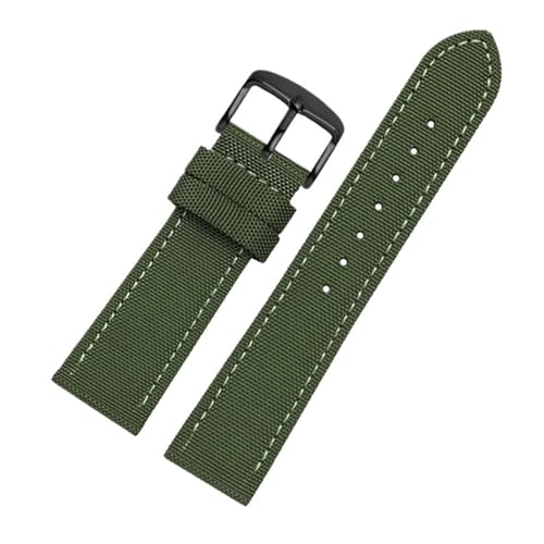 MOTMKUKPAM Nylon Armband Männlich Fit for Casio Fit for Citizen Fit for Rolex Fit for Tissot Fit for Jeep Armband 20mm 22mm(Army Green-Black-K1,22mm) von MOTMKUKPAM