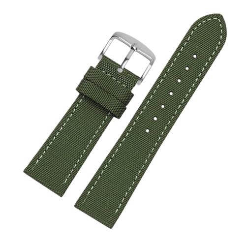 MOTMKUKPAM Nylon Armband Männlich Fit for Casio Fit for Citizen Fit for Rolex Fit for Tissot Fit for Jeep Armband 20mm 22mm(Army Green-Steel-K1,20mm) von MOTMKUKPAM