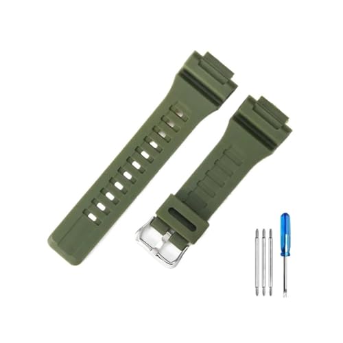 MOTMKUKPAM Passend for Casio Aqs810 Armband AQ-S810W Uhr Ersatzzubehör WC-5208 Gummigehäuse Weiß 5208 Modifiziert(Army Green-Steel-K5) von MOTMKUKPAM