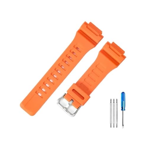 MOTMKUKPAM Passend for Casio Aqs810 Armband AQ-S810W Uhr Ersatzzubehör WC-5208 Gummigehäuse Weiß 5208 Modifiziert(Orange-Steel-K5) von MOTMKUKPAM