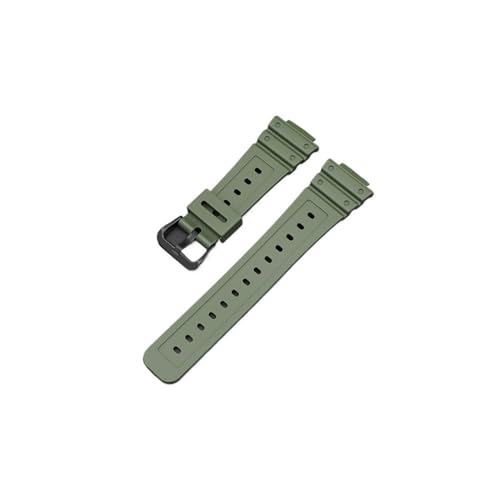 MOTMKUKPAM Passend for Casio Small Square 16 mm Silikon-Uhrenarmband. Passend for GM GLX-5600 GA 2100 6900 9052. Gummi-Armband mit bequemer konvexer Schnittstelle(Green-Black-K5) von MOTMKUKPAM
