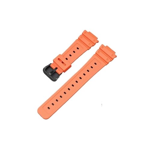 MOTMKUKPAM Passend for Casio Small Square 16 mm Silikon-Uhrenarmband. Passend for GM GLX-5600 GA 2100 6900 9052. Gummi-Armband mit bequemer konvexer Schnittstelle(Orange-Black-K5) von MOTMKUKPAM