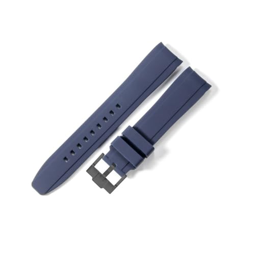 MOTMKUKPAM Passend for Mido. Passend for Rolex. Passend for Tudor. Gummi-Silikon-Armband. Passend for Citizen. Passend for Tissot. Passend for Seiko(Dark blue-Black-K14,22mm) von MOTMKUKPAM