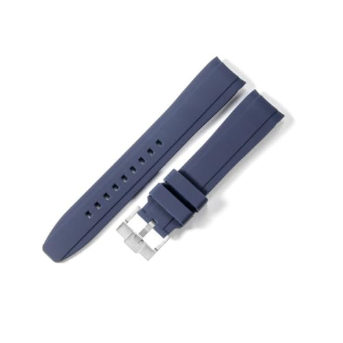 MOTMKUKPAM Passend for Mido. Passend for Rolex. Passend for Tudor. Gummi-Silikon-Armband. Passend for Citizen. Passend for Tissot. Passend for Seiko(Dark blue-Steel-K14,22mm) von MOTMKUKPAM