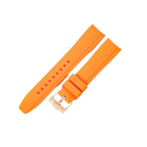 MOTMKUKPAM Passend for Mido. Passend for Rolex. Passend for Tudor. Gummi-Silikon-Armband. Passend for Citizen. Passend for Tissot. Passend for Seiko(Orange-Rose-K14,22mm) von MOTMKUKPAM