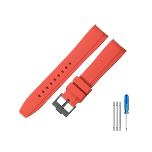 MOTMKUKPAM Passend for Mido. Passend for Rolex. Passend for Tudor. Gummi-Silikon-Armband. Passend for Citizen. Passend for Tissot. Passend for Seiko(Red-Black-K14,22mm) von MOTMKUKPAM