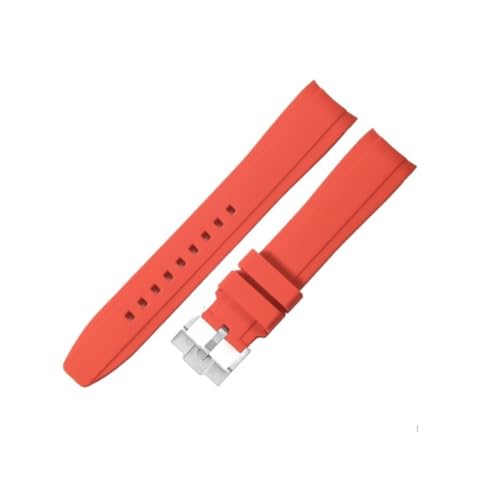 MOTMKUKPAM Passend for Mido. Passend for Rolex. Passend for Tudor. Gummi-Silikon-Armband. Passend for Citizen. Passend for Tissot. Passend for Seiko(Red-Steel-K14,20mm) von MOTMKUKPAM