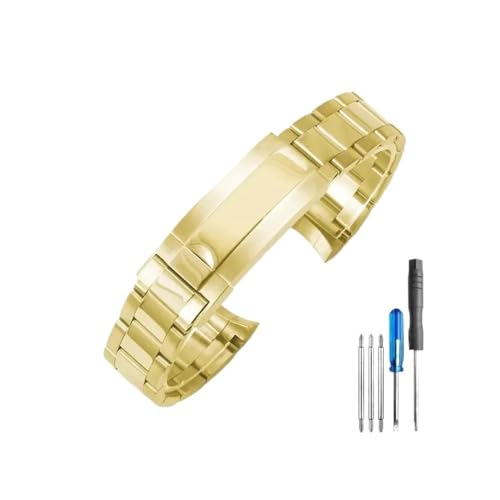 MOTMKUKPAM Passend for Rolex Solid Arc Type Special Interface Edelstahl-Uhrenarmbänder Explorer Universal-Zubehör(All Gold (LG)-Z11,21mm-No Log) von MOTMKUKPAM