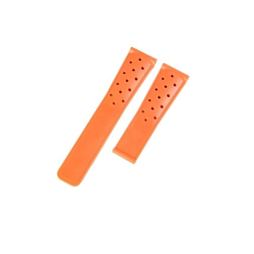 MOTMKUKPAM Passend for TAG Heuer F1 Racing 22 mm Ersatz-Faltschließe Schwarz Rot Calila Racing Gummi-Armband mit doppelter Druckschnalle(Orange-No buckle) von MOTMKUKPAM