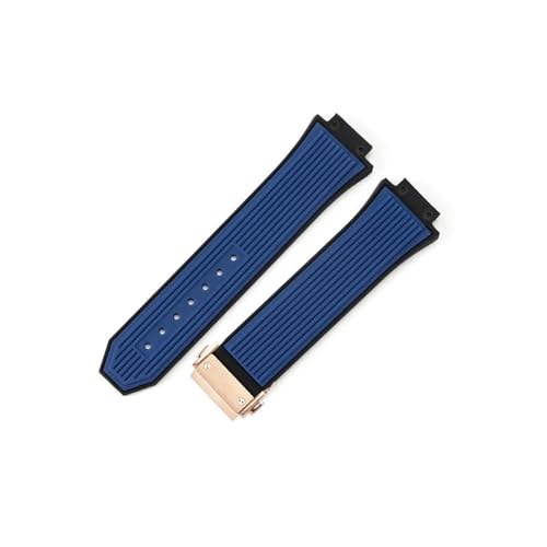 MOTMKUKPAM Silikon-Uhrenarmband passend for Hublot Yuki Big Bang 441 Raised Mouth Convex Interface Armband Männlich 27x17mm Gummiarmband(Blue-Rose-Z2) von MOTMKUKPAM