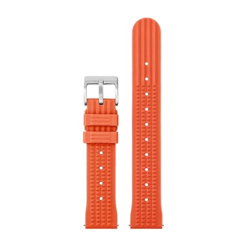 MOTMKUKPAM Watchdives Premium-Armband aus weichem Gummi mit Waffelmuster, 20 mm, 22 mm, Schnellverschluss-Ersatzarmband(WD.F5-Orange,22mm) von MOTMKUKPAM