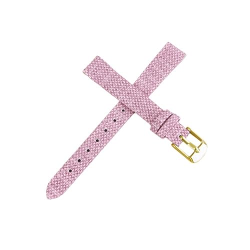 Vintage Retro Denim Nylon Uhrenarmband Canvas Band 10 12 14 16 18 20mm 22mm Armband Wristbelt Passend for Samsung Passend for Amazfit Passend for Huawei(Pink-gold,16mm) von MOTMKUKPAM