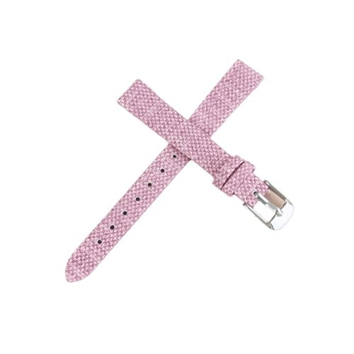 Vintage Retro Denim Nylon Uhrenarmband Canvas Band 10 12 14 16 18 20mm 22mm Armband Wristbelt Passend for Samsung Passend for Amazfit Passend for Huawei(Pink-silver,8mm) von MOTMKUKPAM
