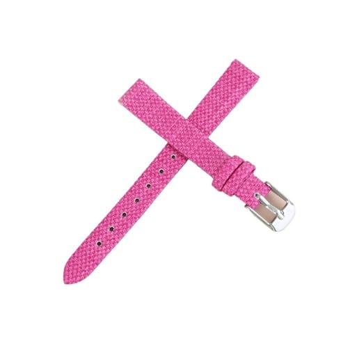 Vintage Retro Denim Nylon Uhrenarmband Canvas Band 10 12 14 16 18 20mm 22mm Armband Wristbelt Passend for Samsung Passend for Amazfit Passend for Huawei(Rose red-silver,10mm) von MOTMKUKPAM