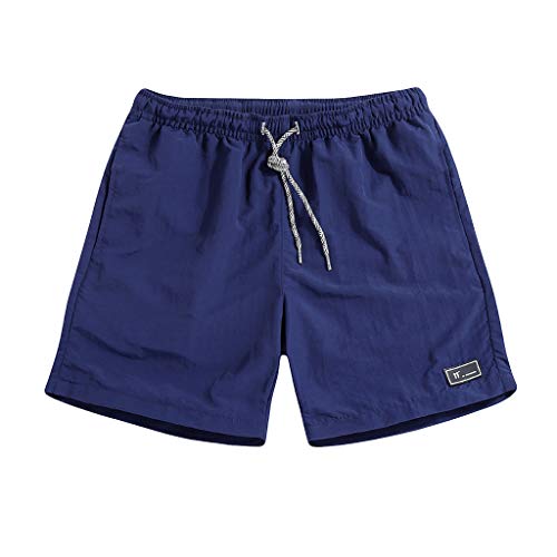 MOTOCO Herren Strandshorts Schnelltrocknende wasserdichte Sportbadebekleidung Mehrfarbige Hosen(L,A-Dunkelblau) von MOTOCO