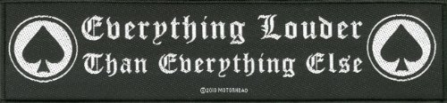 Motorhead Patch Everything Louder band logo Nue offiziell woven strip 21cm x Accessory Size von Motörhead
