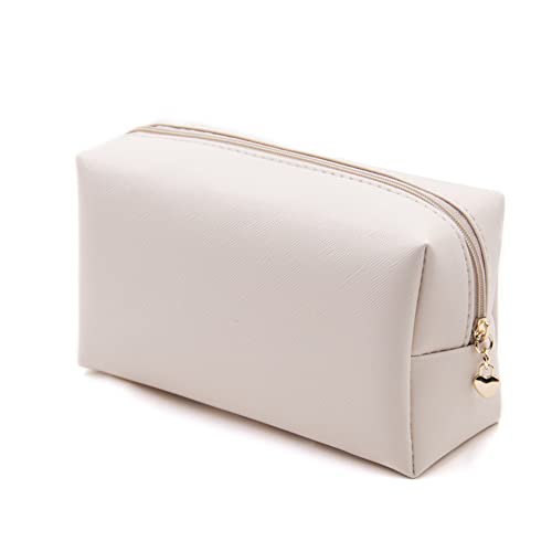 MOTT 50 Kleine Leder-Make-up-Tasche, Federmäppchen, Kulturbeutel, Lippenstiftetui, wasserdichte Reise-Make-up-Geldbörse, Handtasche, Kosmetiktasche für Frauen und Mädchen, beige MOTT 50 Kleine Leder-Make-up-Tasche, Federmäppchen, Kulturbeutel, Lippenstiftetui, wasserdichte Reise-Make-up-Geldbörse, Handtasche, Kosmetiktasche für Frauen und Mädchen, beige von MOTT 50