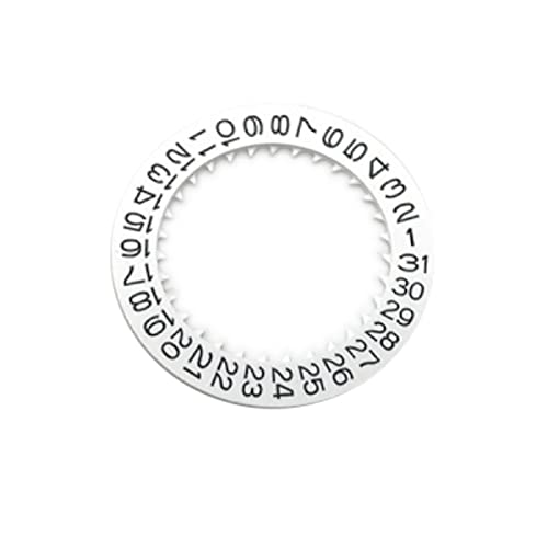 MOUDOAUER Weißes Uhrwerk Ersatzteile Kalender Datum Tag Radscheibe Zubehör für NH35 NH36 NH37 Zubehör, Date Wheel Disc von MOUDOAUER