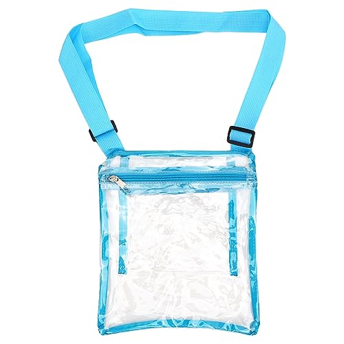 MOUMOUTEN Transparente Tasche aus PVC, wasserdichte Geldbörse Für Reisen, Musik, Festival, Großes Fassungsvermögen, Atmungsaktives Netzband, Klares Aussehen(Blau) von MOUMOUTEN