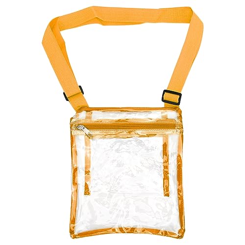 MOUMOUTEN Transparente Tasche aus PVC, wasserdichte Geldbörse Für Reisen, Musik, Festival, Großes Fassungsvermögen, Atmungsaktives Netzband, Klares Aussehen(Gelb) von MOUMOUTEN