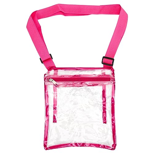 MOUMOUTEN Transparente Tasche aus PVC, wasserdichte Geldbörse Für Reisen, Musik, Festival, Großes Fassungsvermögen, Atmungsaktives Netzband, Klares Aussehen(Rosa) von MOUMOUTEN