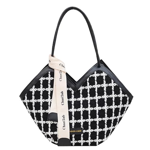 MOUNTAIN MAVENZ Damen PU Leder Tote Bag Stilvolle Schwarz & Weiß Schultertasche Handtasche mit Reißverschluss Mittlere Eimertasche für Alltag, Schwarz , Regular MOUNTAIN MAVENZ Damen PU Leder Tote Bag Stilvolle Schwarz & Weiß Schultertasche Handtasche mit Reißverschluss Mittlere Eimertasche für Alltag, Schwarz , Regular von MOUNTAIN MAVENZ