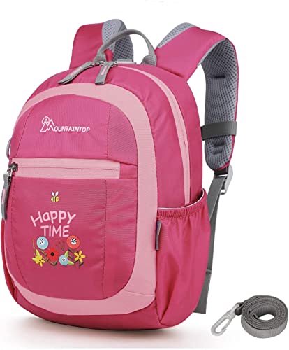 MOUNTAINTOP Kinderrucksack Kleinkind Rucksack mit Leine Kindergartenrucksack für Mädchen 1-3 Jährige, 24 x 9.5 x 31CM von MOUNTAINTOP