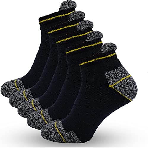 MOUNTREX® Arbeitssocken - Sneaker Socken, Kurze Herren Socken - Hoher Baumwollanteil (65%) - Herrensocken, Work Socks (39-42, Schwarz | 10 Paar - Sneakersocken) von MOUNTREX