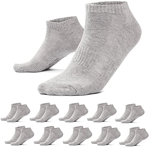 MOUNTREX Sneaker Socken Damen & Herren (10 Paar) Kurze Socken, Sneakersocken - Grau, 35-38 von MOUNTREX