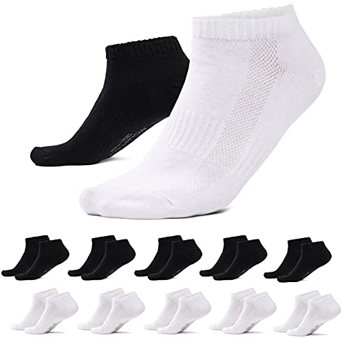 MOUNTREX Sneaker Socken Damen & Herren (10 Paar) Kurze Socken, Sneakersocken - Schwarz & Weiß, 39-42 von MOUNTREX