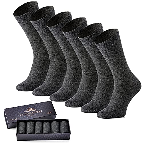 MOUNTREX Herren Damen Business Socken - Herrensocken - Gekämmte Baumwolle (6 Paar), Anthrazit, 47-50 von MOUNTREX