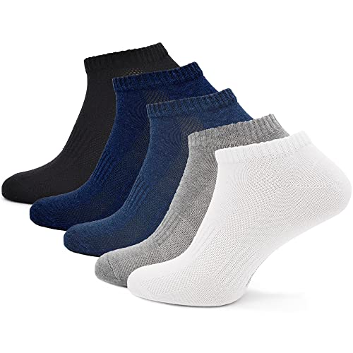 MOUNTREX Sneaker Socken Damen & Herren (10 Paar) Kurze Socken, Sneakersocken - Weiß, Grau, Anthrazit, Jeans, Dunkel Blau, 43-46 von MOUNTREX