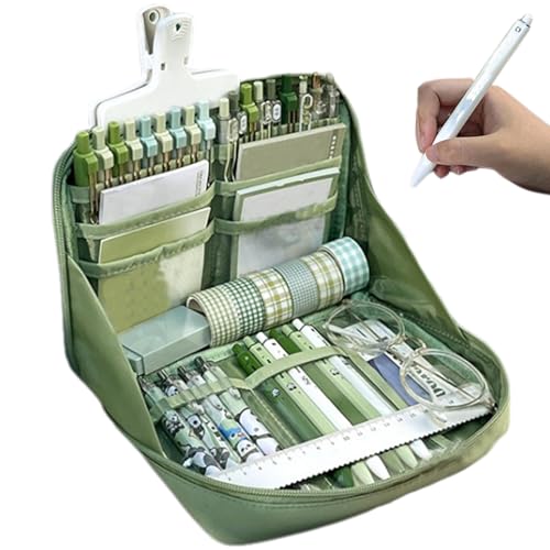 MOUNTTU Kawaii Bleistift Bleistift 8.7x6.3x2.4 '' Leinwand mit großer Kapazität Netter Bleistiftbeutel 90 ° von MOUNTTU