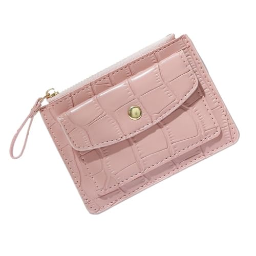 Modische Damen-Geldbörse mit Reißverschlussfach, Münztasche, Clutch, PU-Leder, Münzgeldbörse, mehrere Karten, Kartenhalter, kleine Geldbörse, rose, Einheitsgröße von MOVDARL
