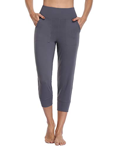 MOVE BEYOND Butterweiche Jogginghose für Damen mit 4 Taschen Aktiv-Jogginghose mit hoher Taille Workout Yoga Lounge Hose, Grau, S von MOVE BEYOND