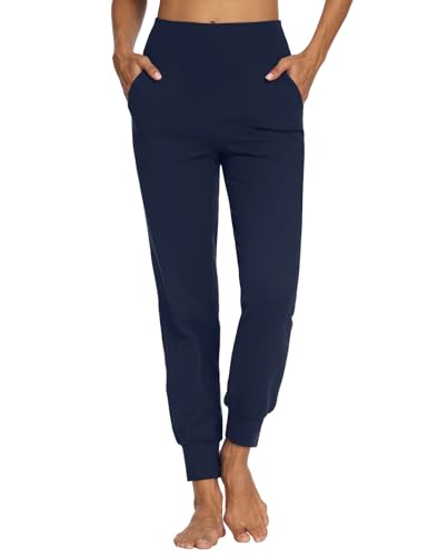 MOVE BEYOND Butterweiche Jogginghose Damen Yogahose Hoher Bund Sporthose Lang Trainingshose mit 4 Taschen, Blau, M MOVE BEYOND Butterweiche Jogginghose Damen Yogahose Hoher Bund Sporthose Lang Trainingshose mit 4 Taschen, Blau, M von MOVE BEYOND