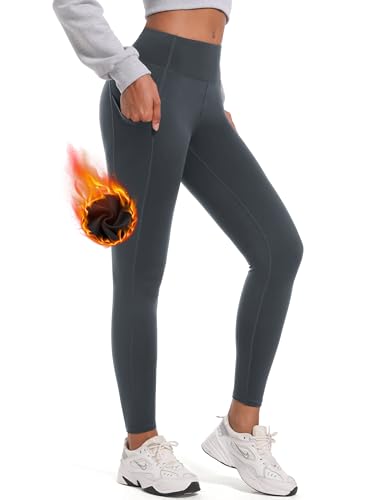 MOVE BEYOND Damen Leggings 66cm/71cm Thermo Winter Gefüttert High Waist Sportleggings Yoga Warm Fleece mit Taschen,Grau,Medium,71CM MOVE BEYOND Damen Leggings 66cm/71cm Thermo Winter Gefüttert High Waist Sportleggings Yoga Warm Fleece mit Taschen,Grau,Medium,71CM von MOVE BEYOND