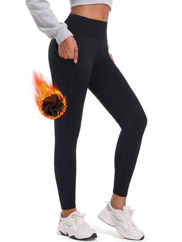 MOVE BEYOND Damen Leggings 66cm/71cm Thermo Winter Gefüttert High Waist Sportleggings Yoga Warm Fleece mit Taschen,Schwarz,Medium,66CM MOVE BEYOND Damen Leggings 66cm/71cm Thermo Winter Gefüttert High Waist Sportleggings Yoga Warm Fleece mit Taschen,Schwarz,Medium,66CM von MOVE BEYOND