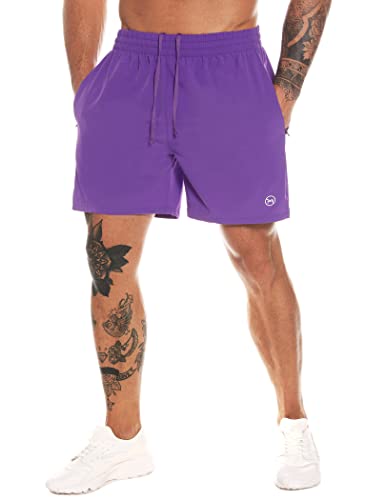 MOVEUP Herren Sport Shorts Kurze Hose Schnell Trocknend Sporthose Leicht mit Reißverschlusstasche mit Handtuchschlaufe läuft von MOVEUP