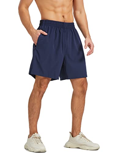 MOVEUP Herren Sport Shorts Kurze Hose Schnell Trocknend Sporthose Leicht mit Reißverschlusstasche mit Handtuchschlaufe von MOVEUP