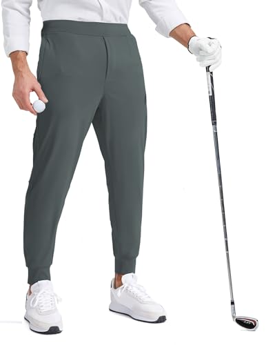 MOVEUP Herren Stretch Golf Sweatpants Hose mit Reißverschluss Taschen Tapered Athletic Joggers Track Workout Hose von MOVEUP