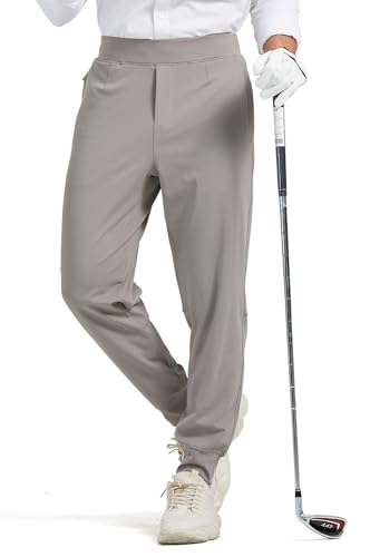 MOVEUP Herren Stretch Golf Sweatpants Hose mit Reißverschluss Taschen Tapered Athletic Joggers Track Workout Hose von MOVEUP