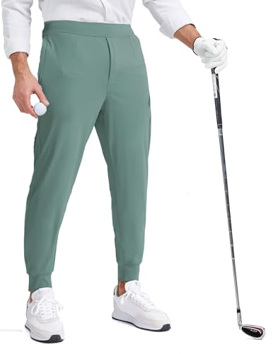 MOVEUP Herren Stretch Golf Sweatpants Hose mit Reißverschluss Taschen Tapered Athletic Joggers Track Workout Hose von MOVEUP