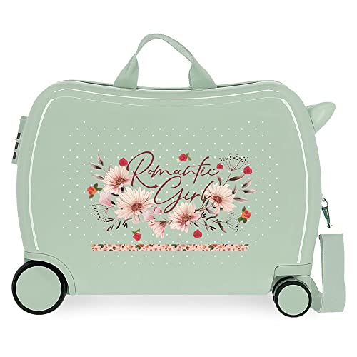 Movom Romantic Girl Multicolor Kinderkoffer 50 x 39 x 20 cm starres ABS seitliches Zahlenschloss 34 l 1,8 kg 4 Rollen Handgepäck von MOVOM